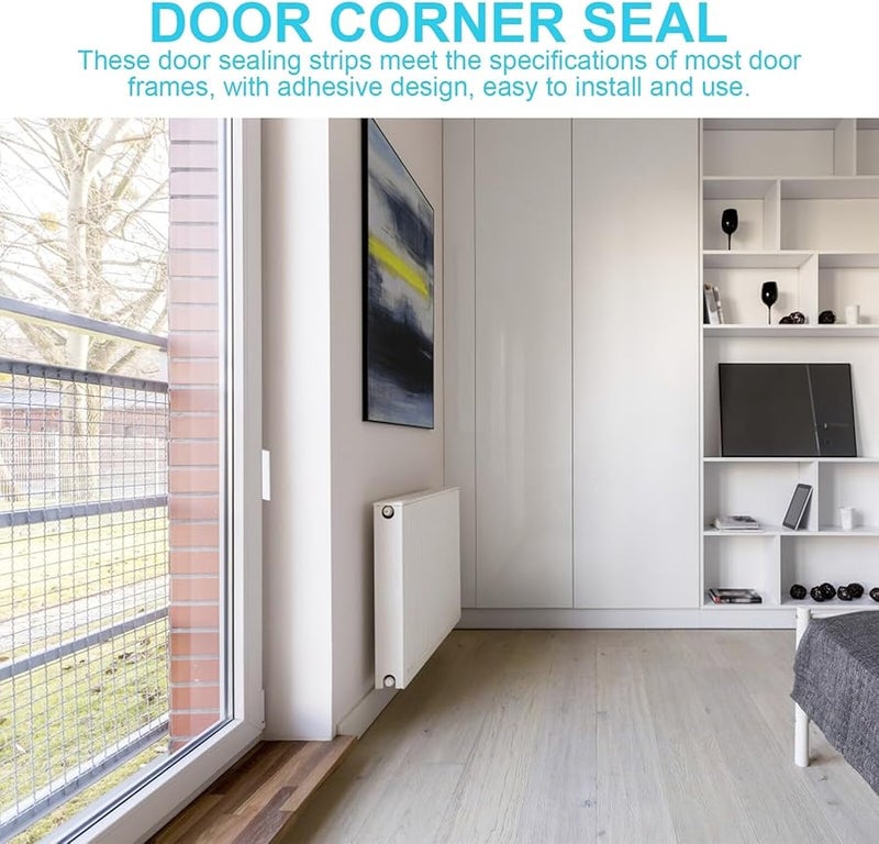 25 Pcs White Self Adhesive Door Corner Seal Strips Sound Insulation Windproof Draft Excluder Pads - Image 2